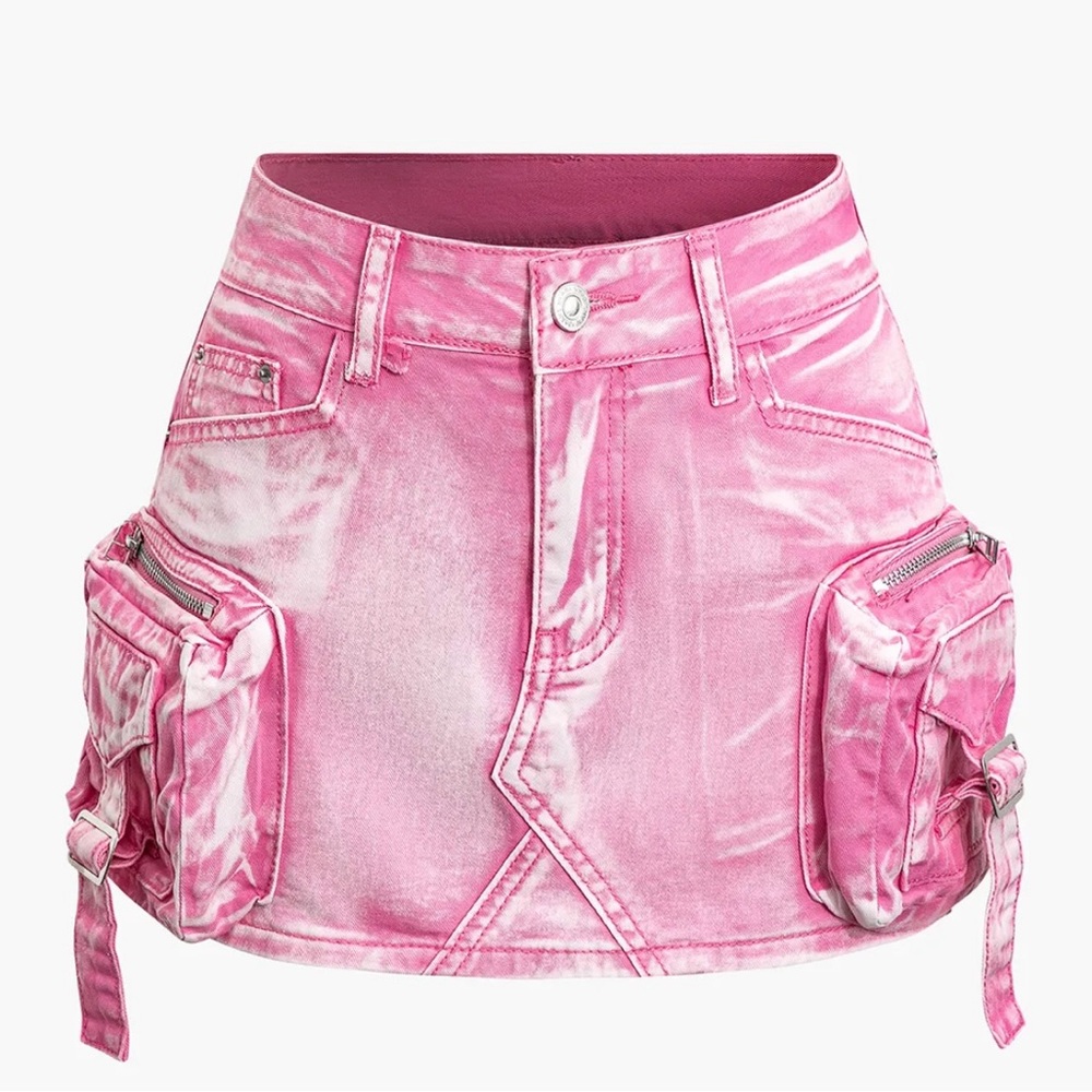 NWT Micas Faded Pocket‎ Denim Mini Skort